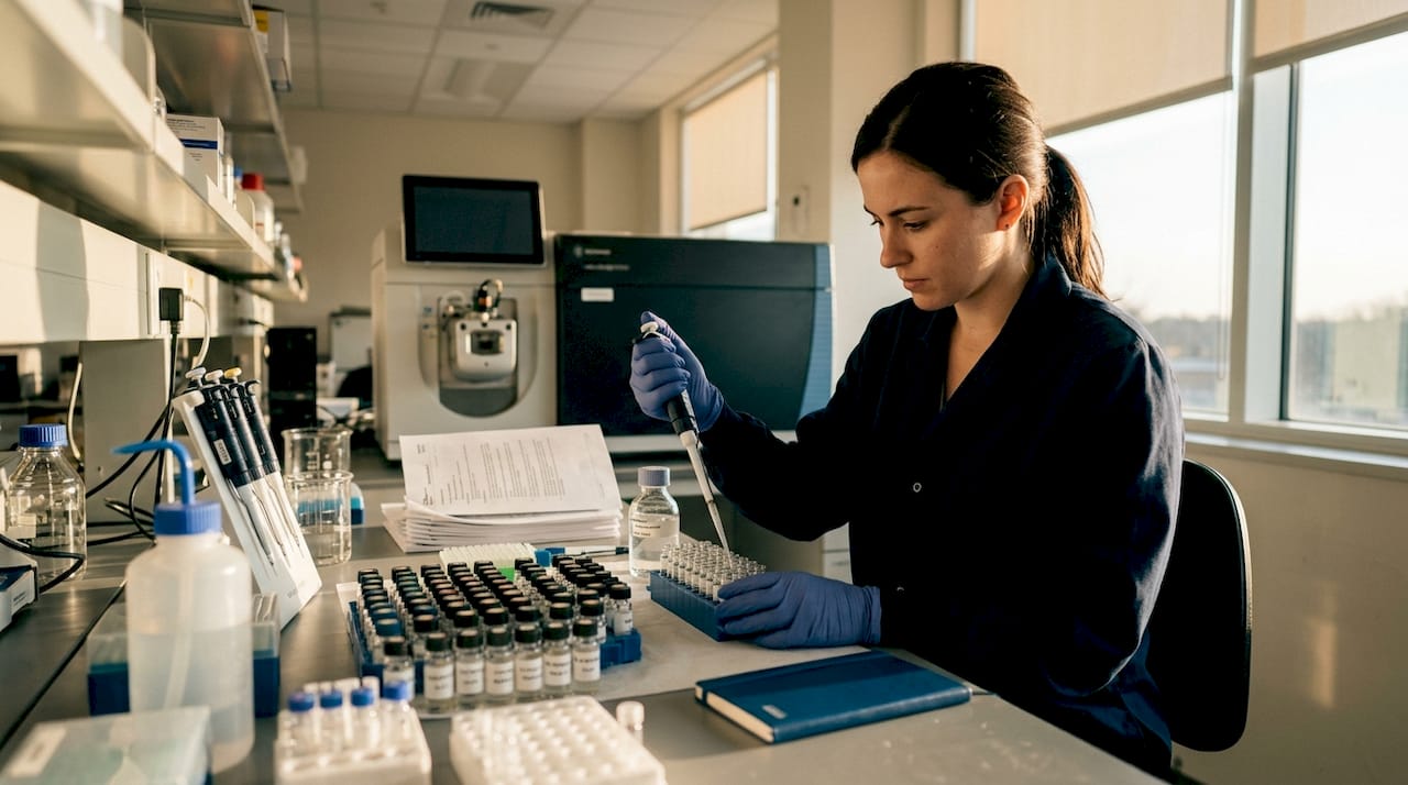 Mass Spectrometry Verification: A Guide for Researchers 1 Lab researcher preparing MS verification samples