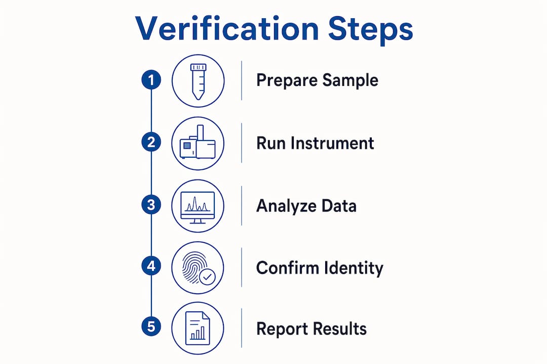 Mass Spectrometry Verification: A Guide for Researchers 2 Infographic illustrating mass spectrometry verification steps