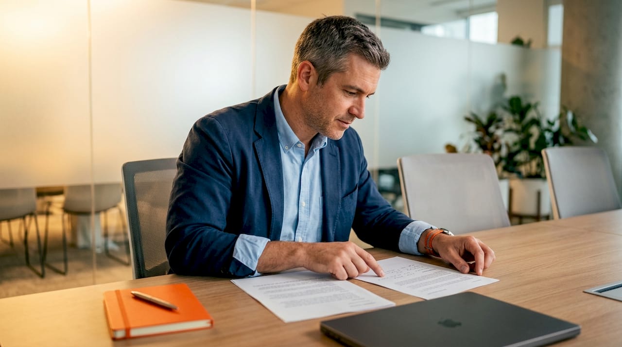 Professional comparing certified and regular translation documents