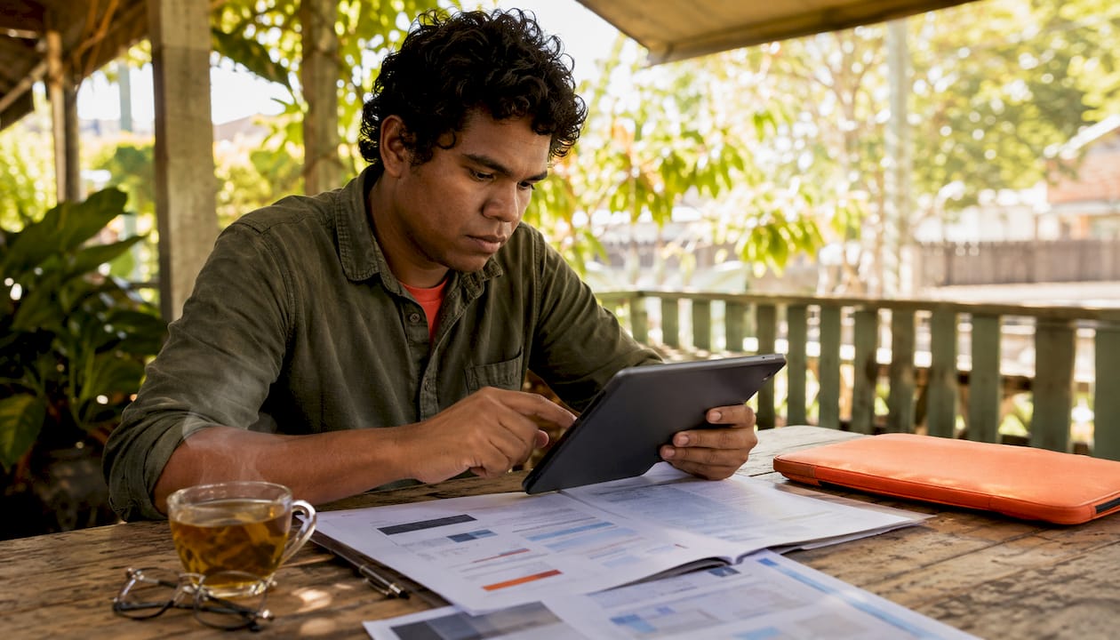 Man comparing certified translation providers