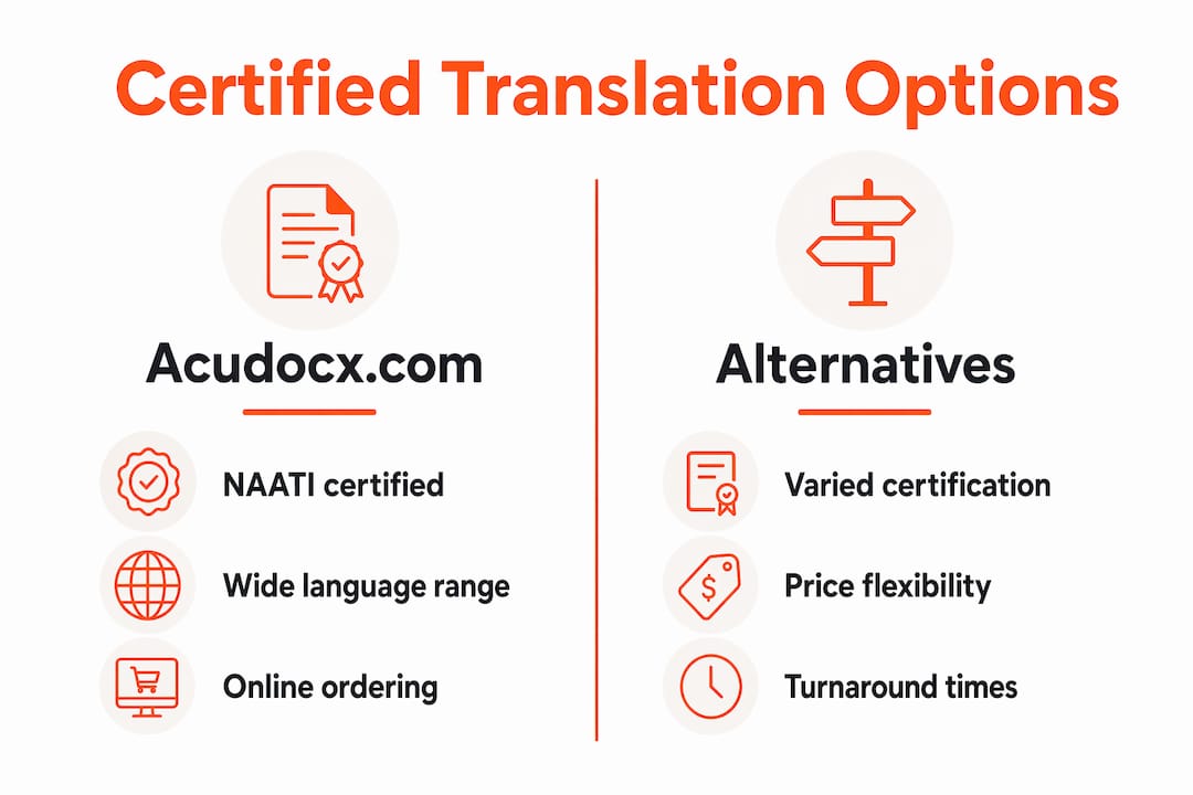 Infographic comparing NAATI-certified translation services