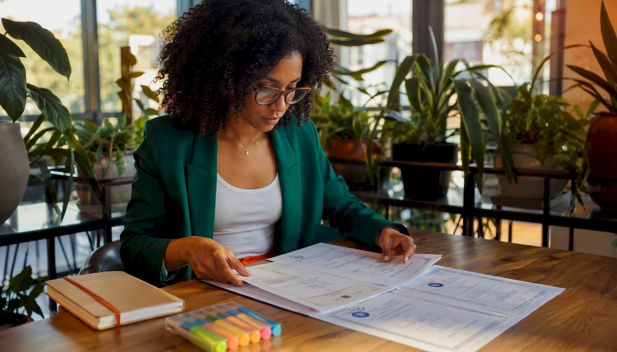 Professional arranging translation documents for application