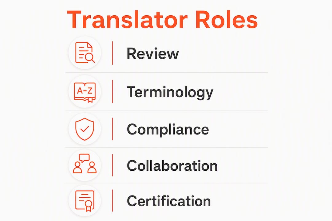 Infographic showing translator roles in merger agreements