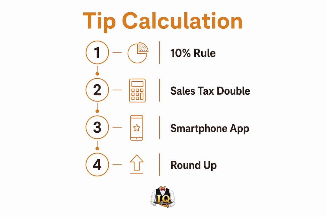 Infographic explaining tip calculation methods