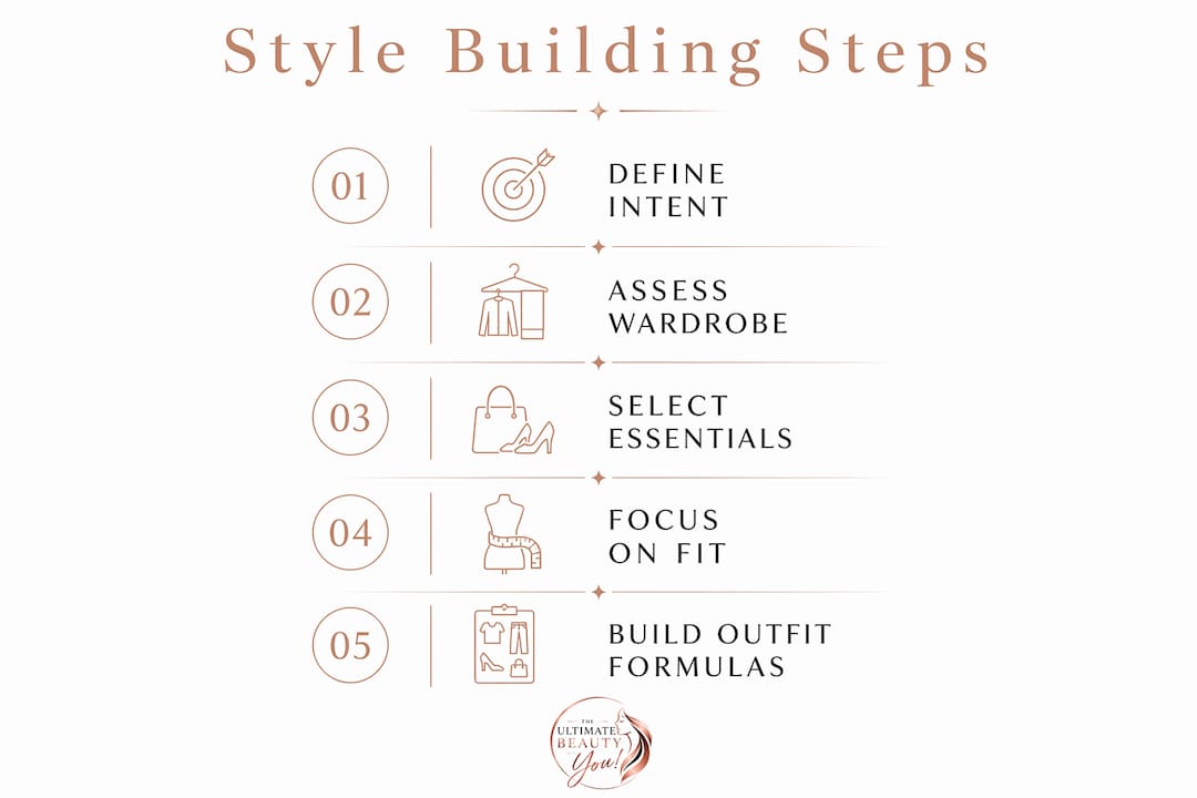 Infographic showing steps to build personal style