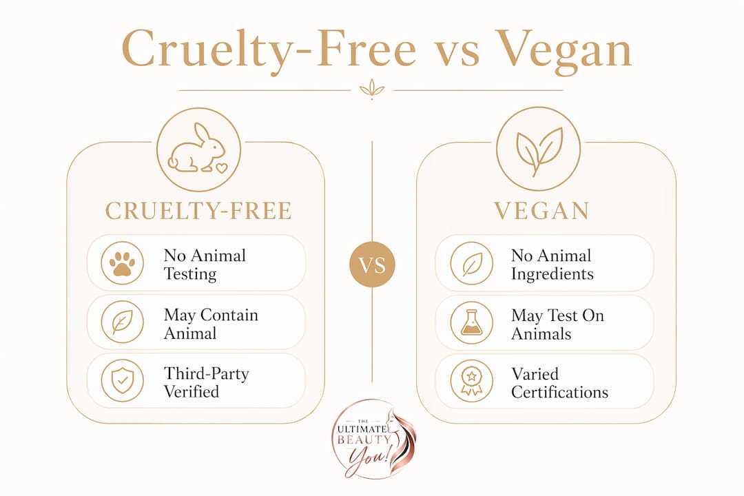 Infographic showing cruelty-free vs vegan differences