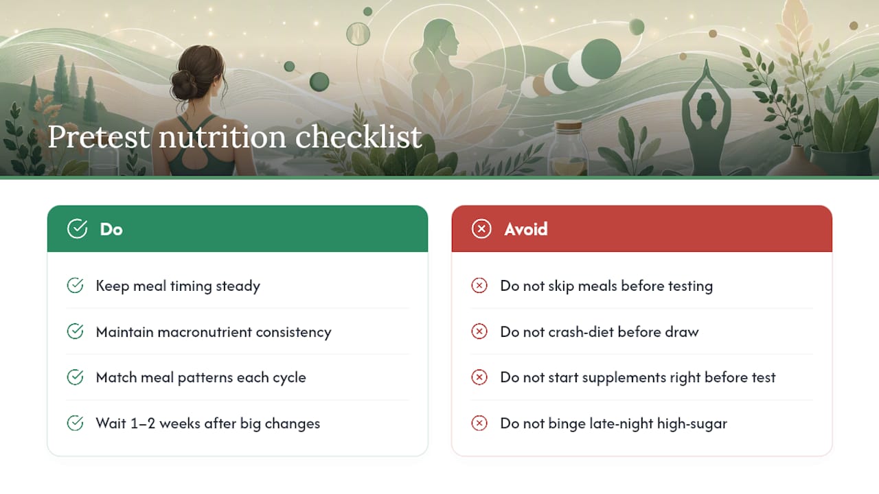 How nutrition habits keep your hormone results reliable — overview diagram