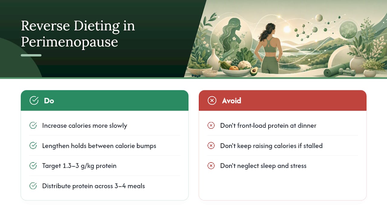 Reverse Dieting Through Perimenopause and Midlife — overview diagram
