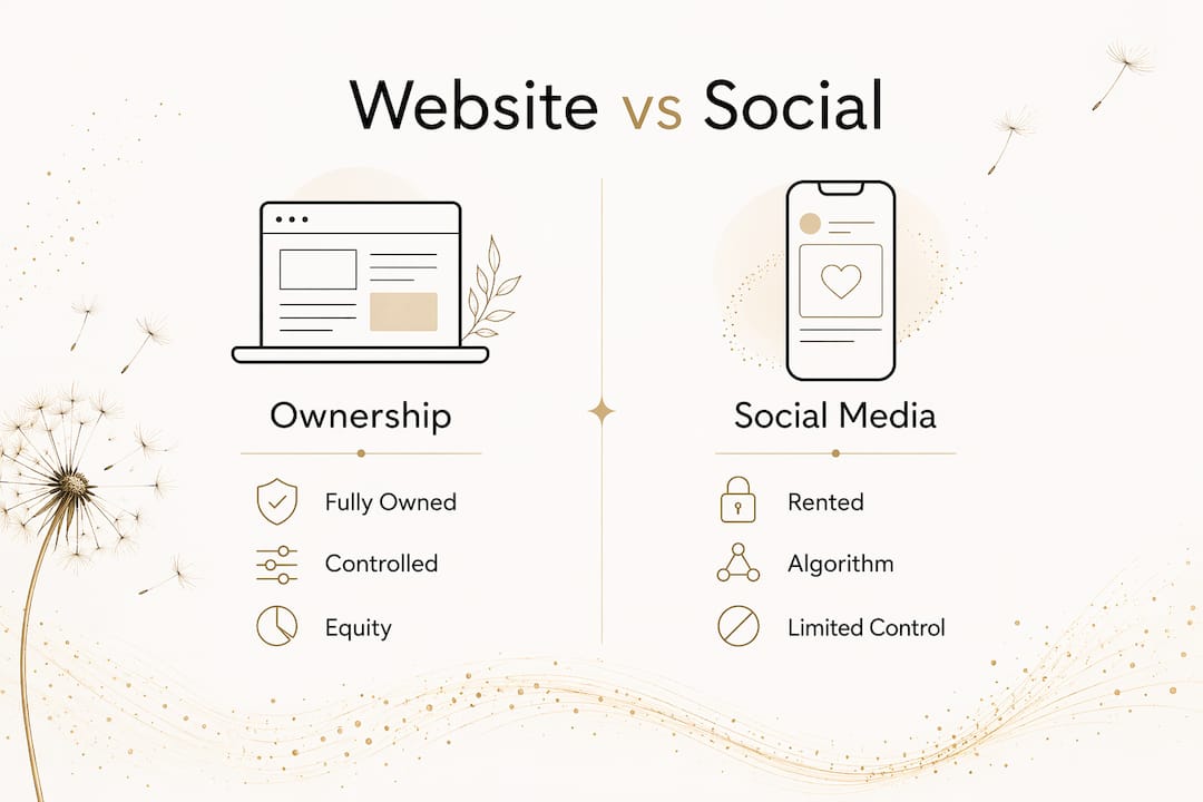 Comparison of personal website versus social media ownership and control