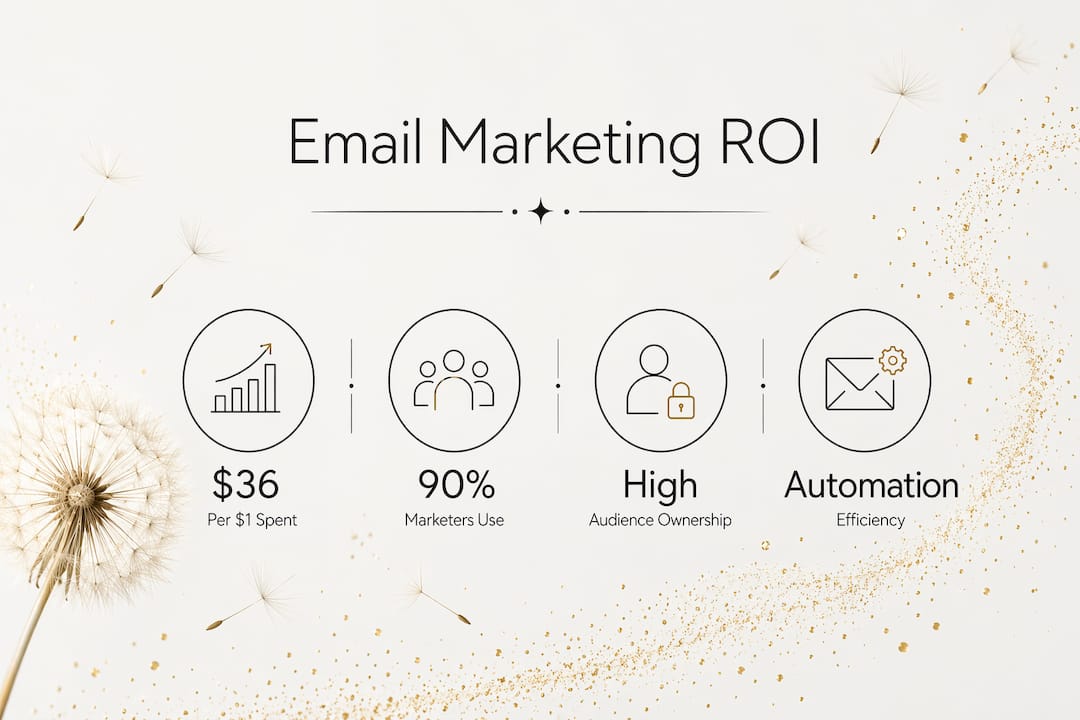 Infographic showing key email marketing ROI statistics