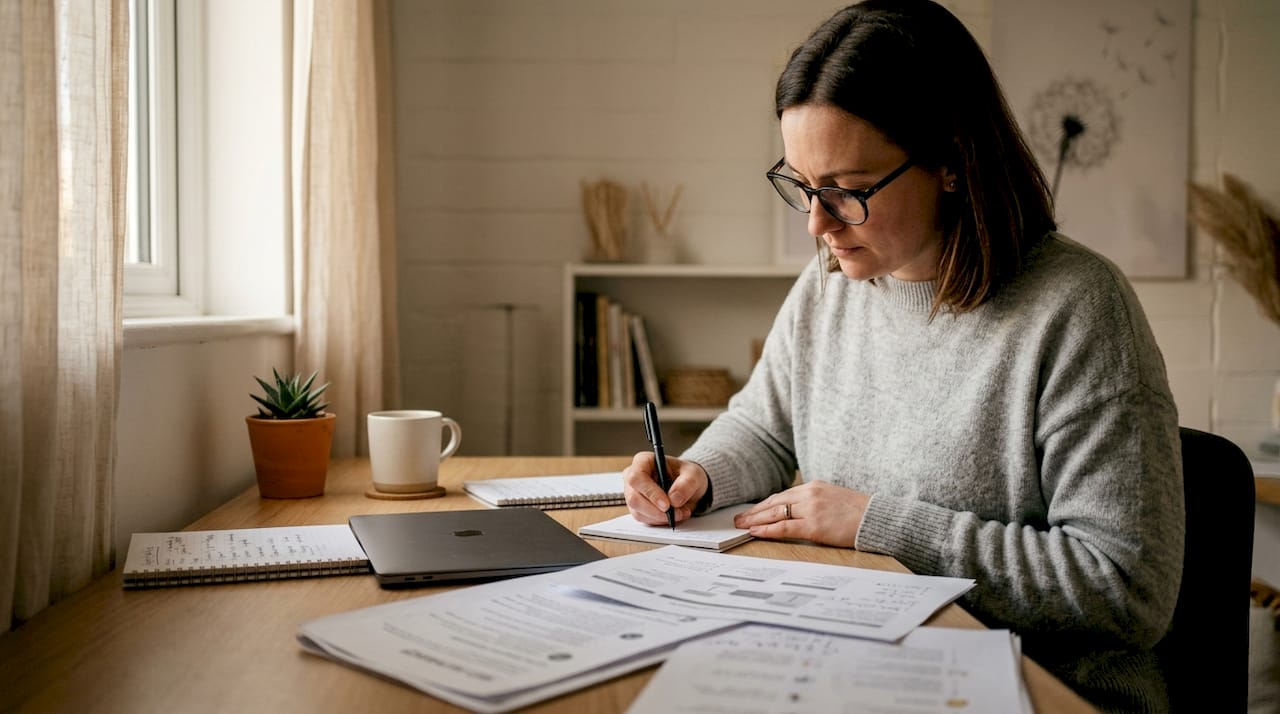 Businesswoman reviewing local SEO strategy documents