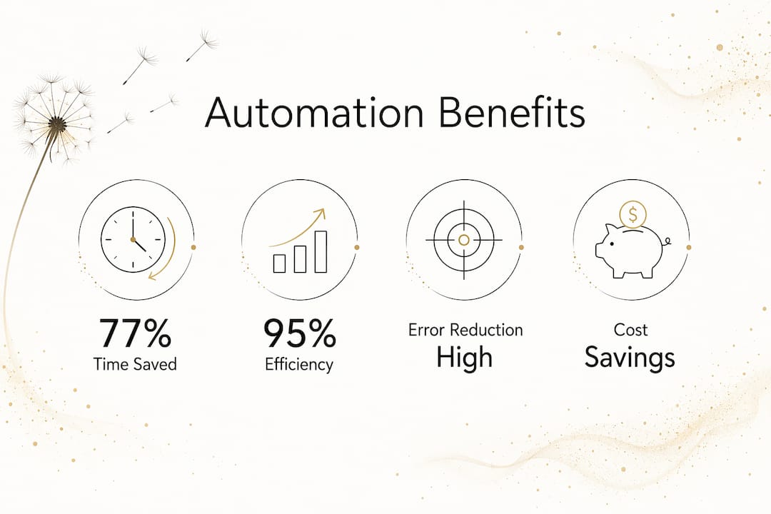 Infographic showing workflow automation benefits and statistics