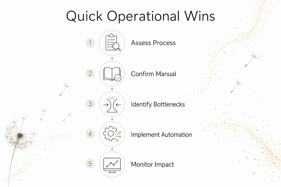 Infographic illustrating steps for operational efficiency quick wins