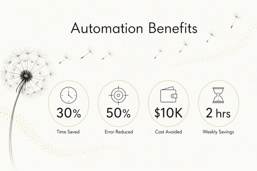Infographic showing key measurable automation benefits