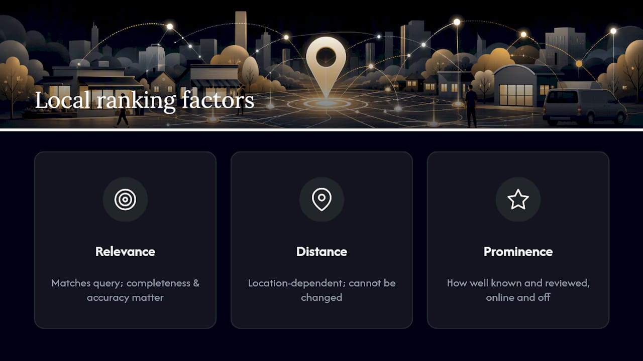Three Google local ranking factors