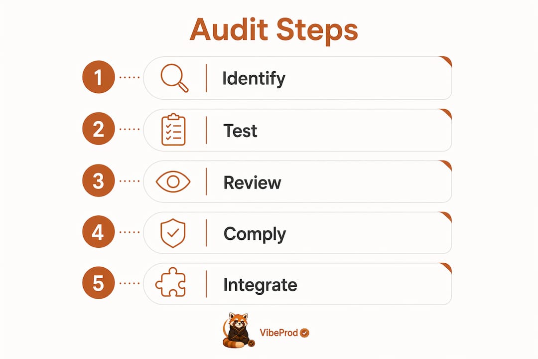 Infographic showing five main security audit steps