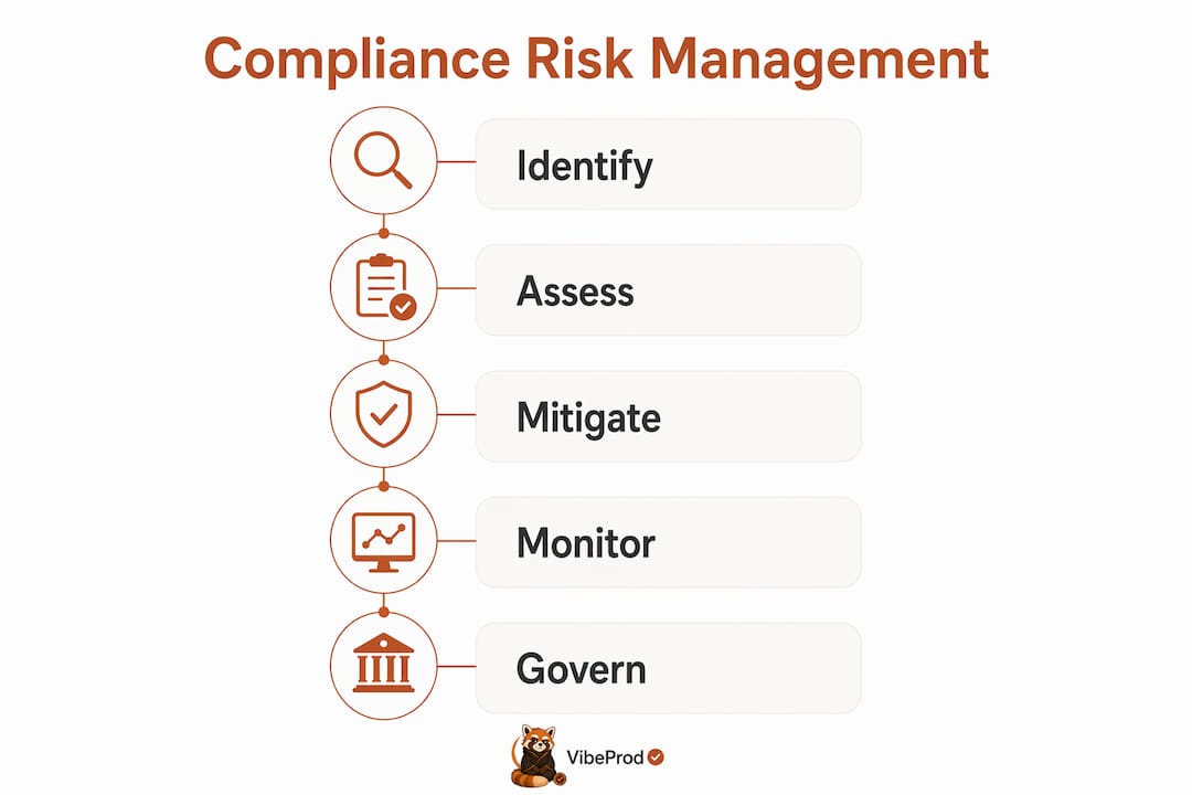 Infographic illustrating compliance risk management steps