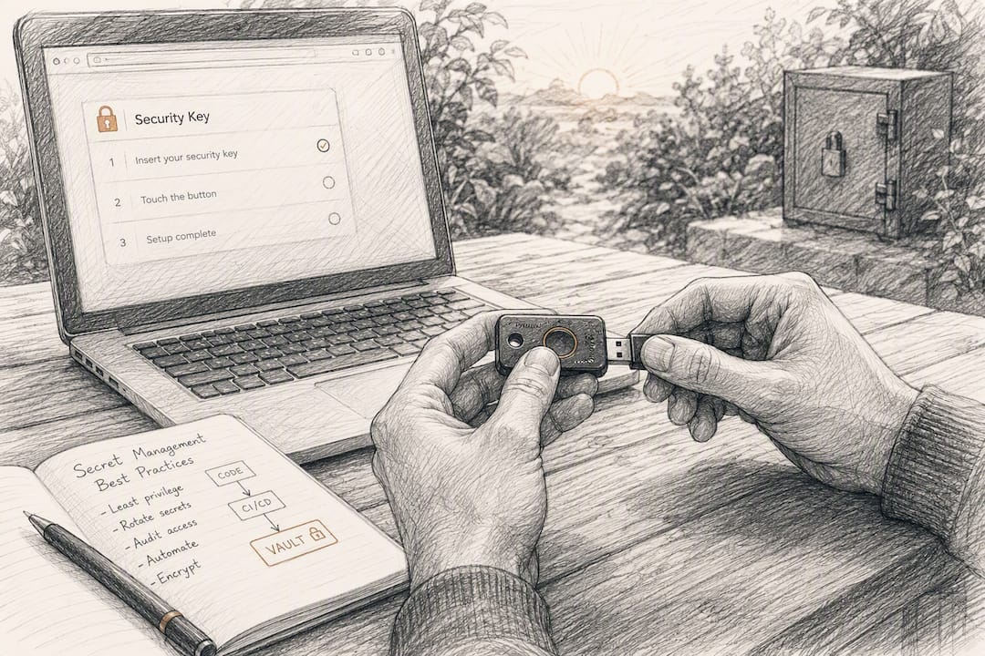 Hands configuring hardware security device