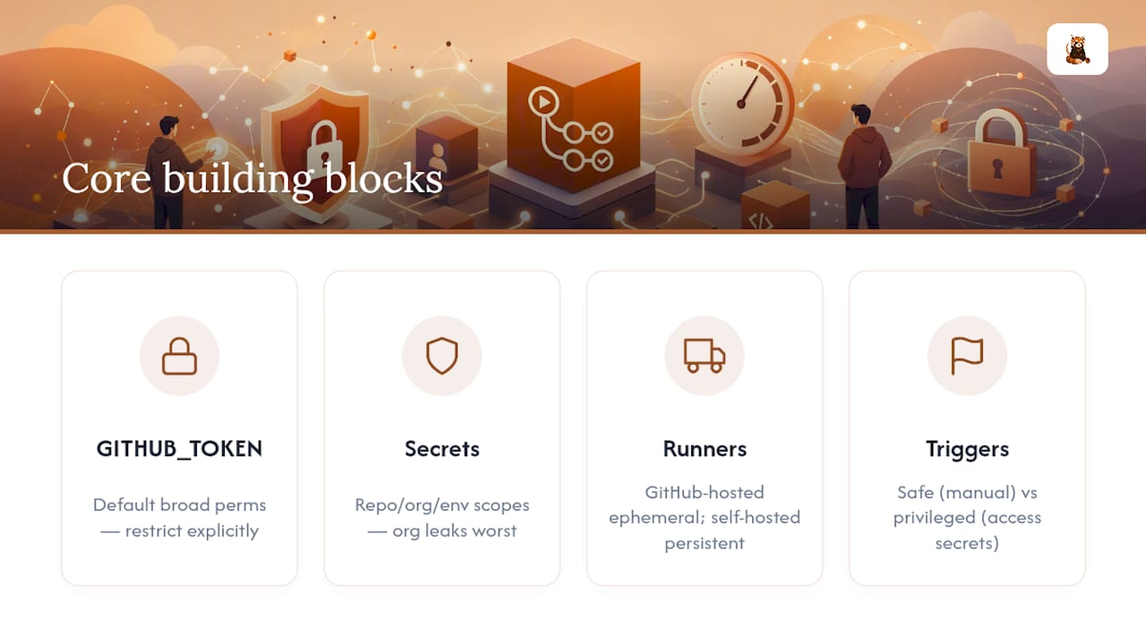 GitHub Actions security building blocks diagram