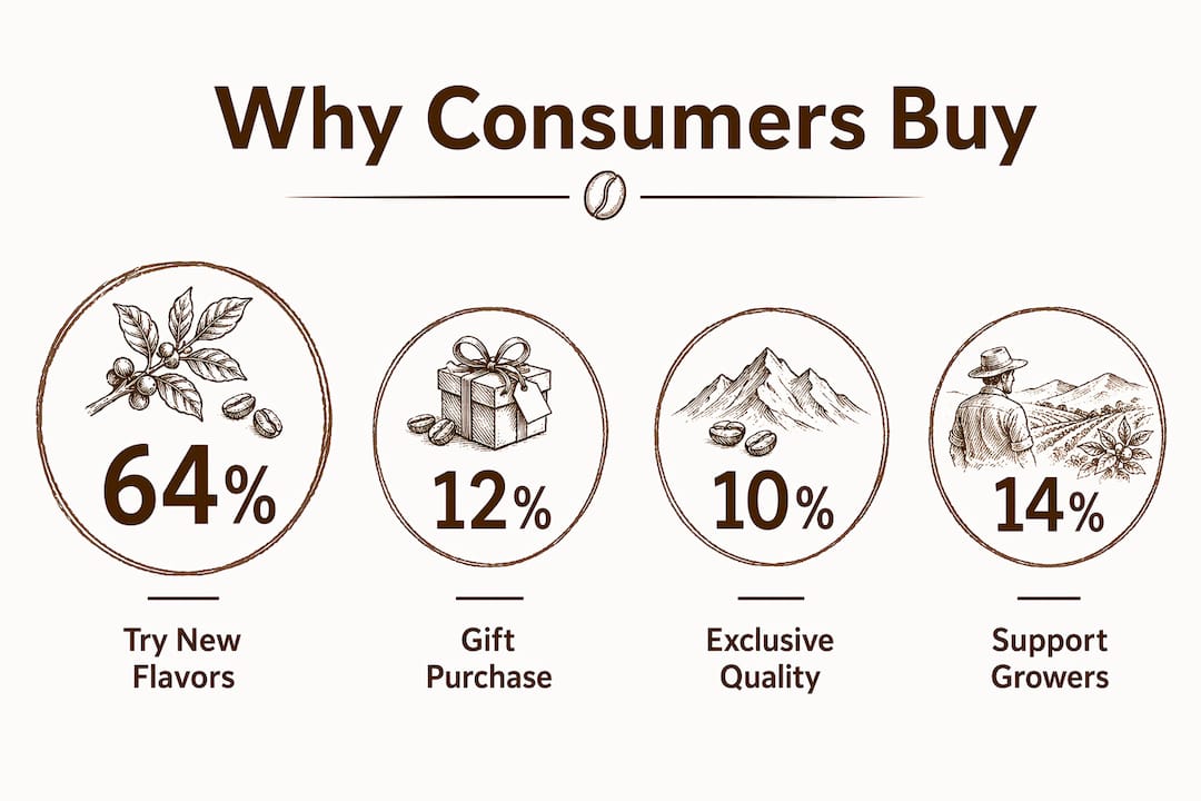 Infographic showing consumer reasons for buying limited edition coffee
