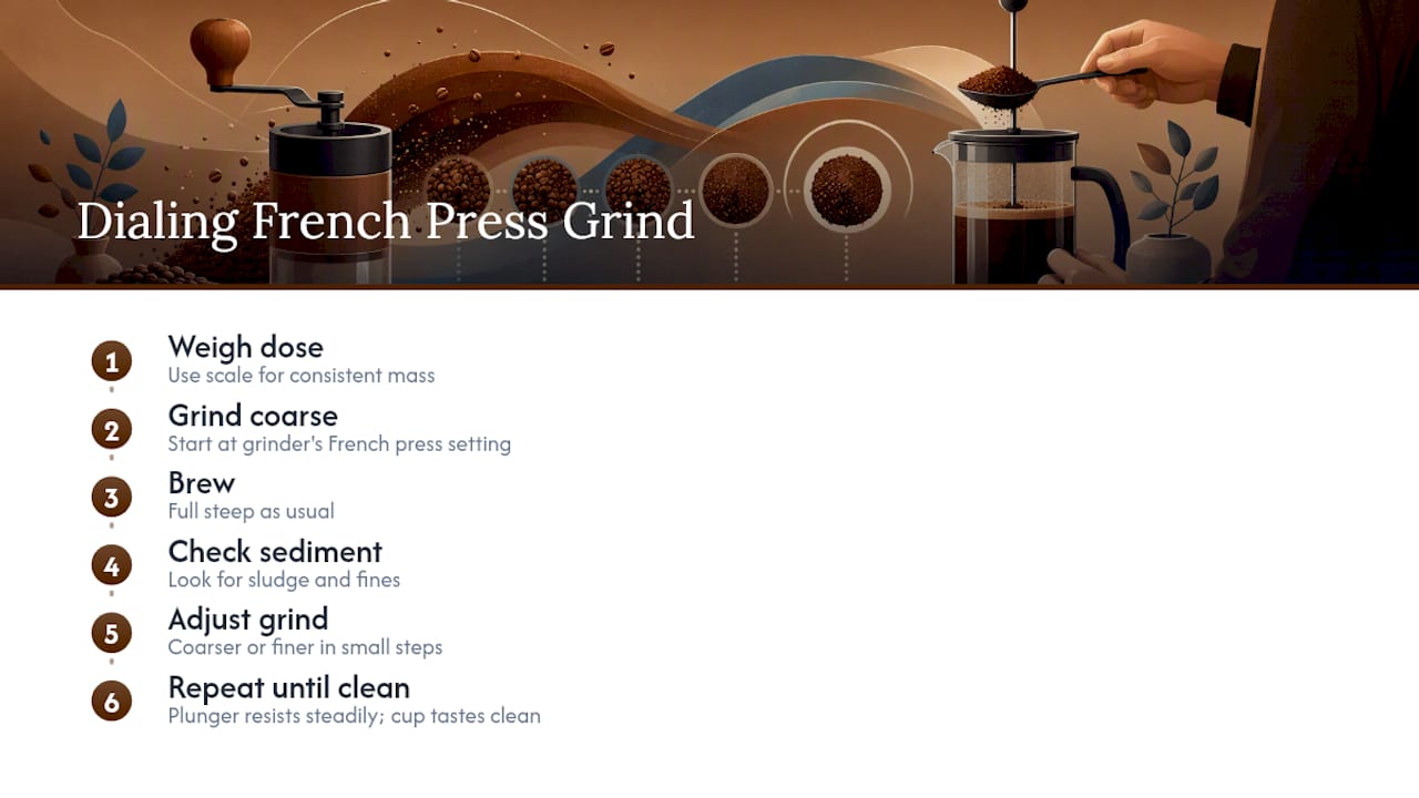 French press grind adjustment workflow