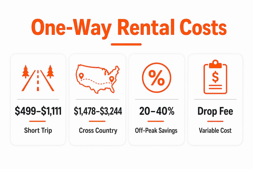 Infographic illustrating one-way van rental cost breakdown
