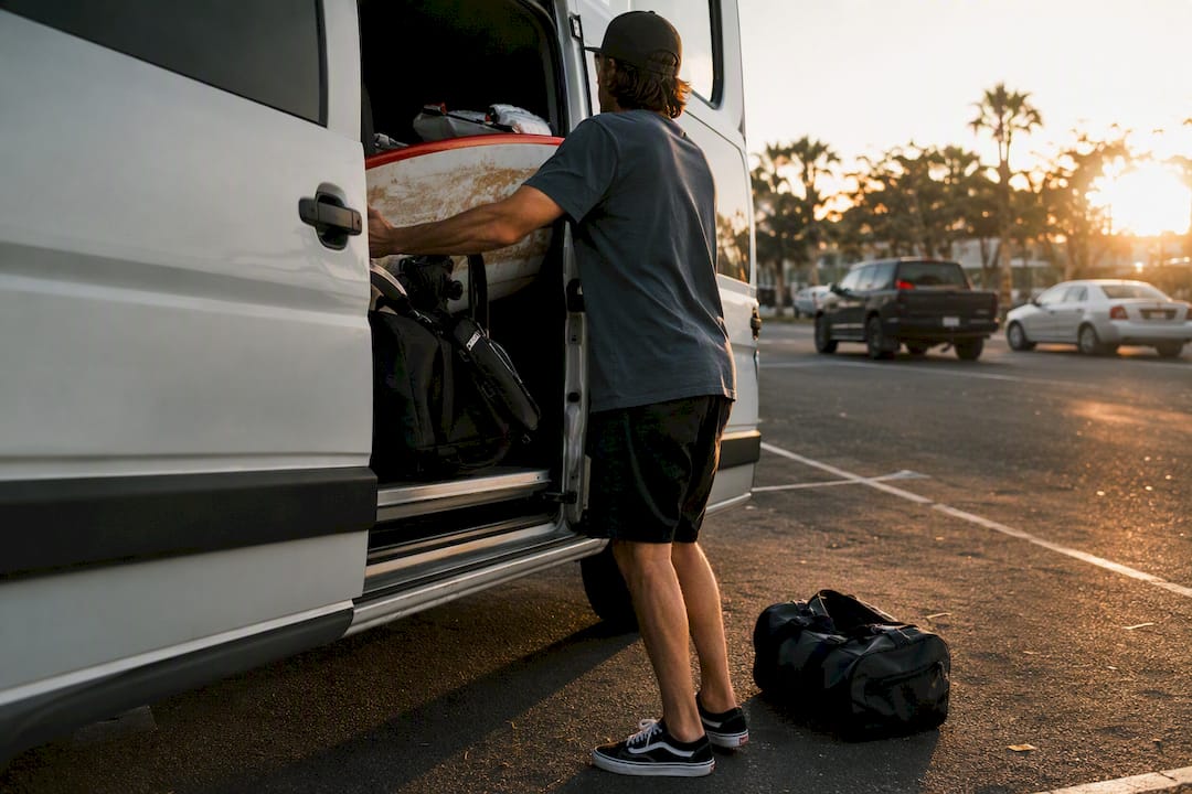 Loading oversized gear into high-roof van