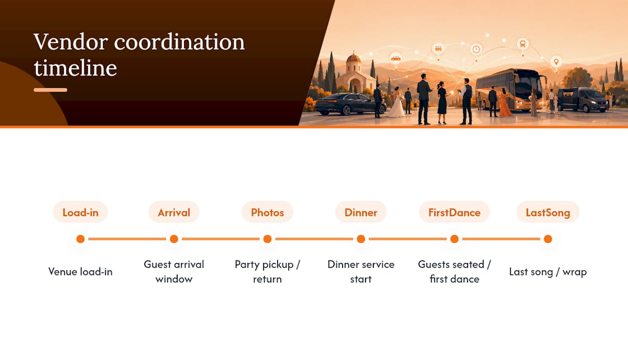Coordinating Transportation With Your Other Wedding Vendors — overview diagram