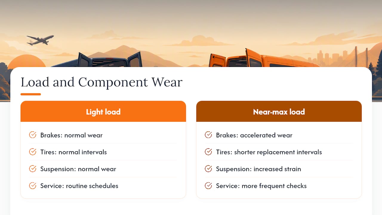 Heavier van loads increase component wear