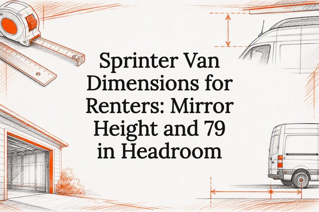 Sprinter Van Dimensions for Renters: Mirror Height and 79 in Headroom
