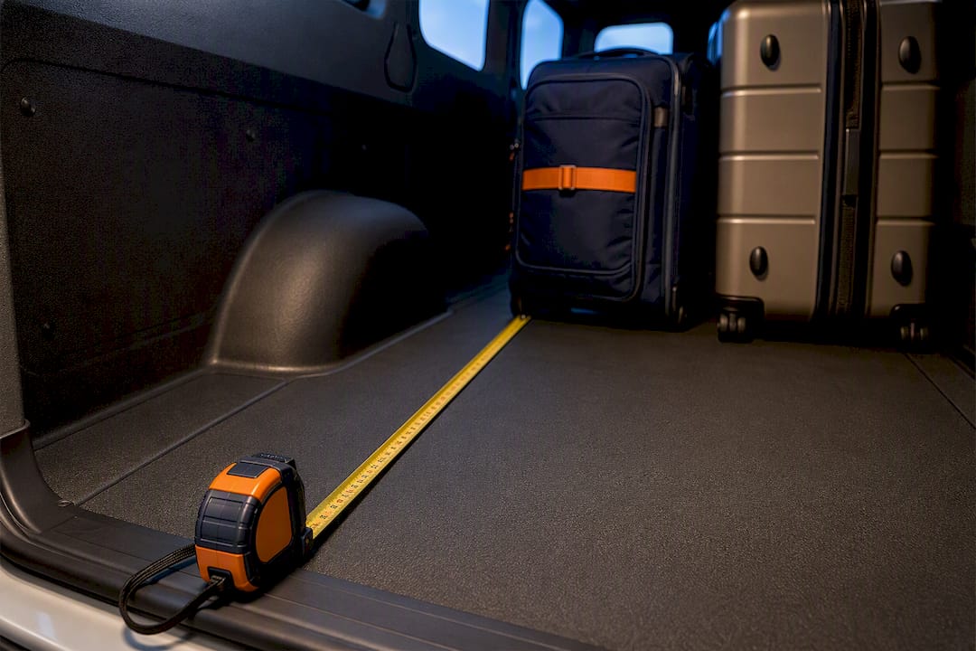 Measuring luggage space inside a passenger van