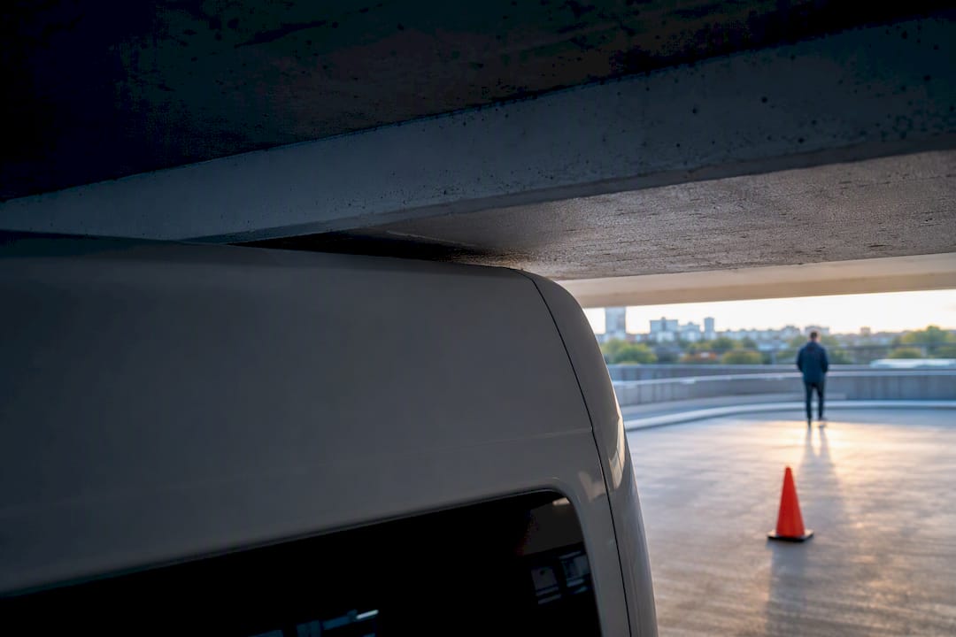 Van roof nearing low garage clearance