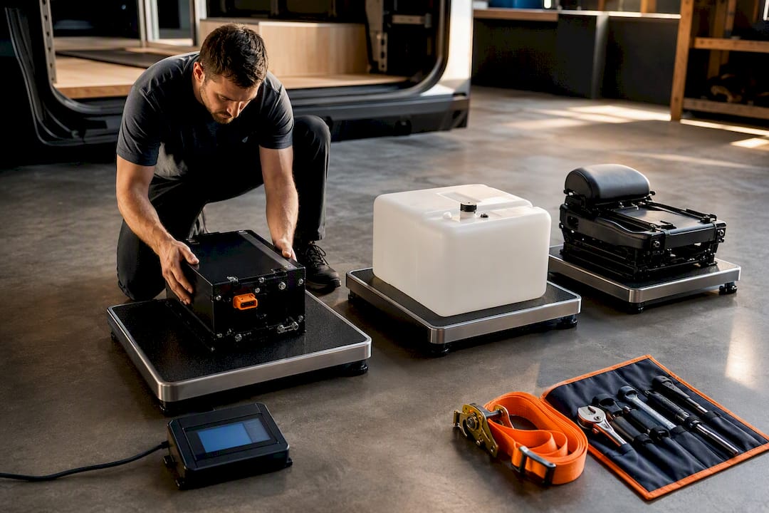 Conversion components measured for vehicle payload