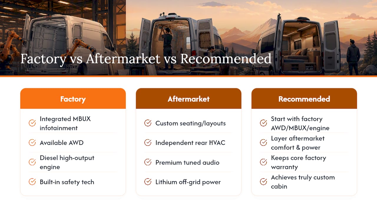 Factory Luxury Packages vs. Aftermarket Conversions: Which Is Better? — overview diagram