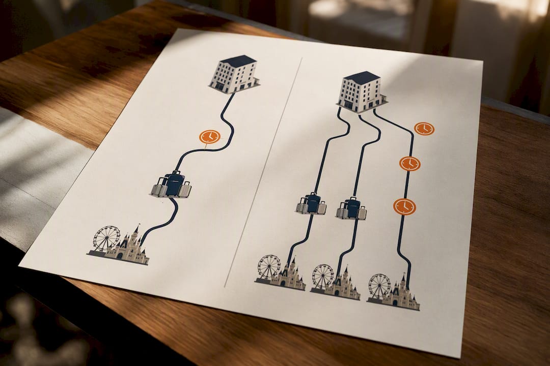 One route versus split group transportation