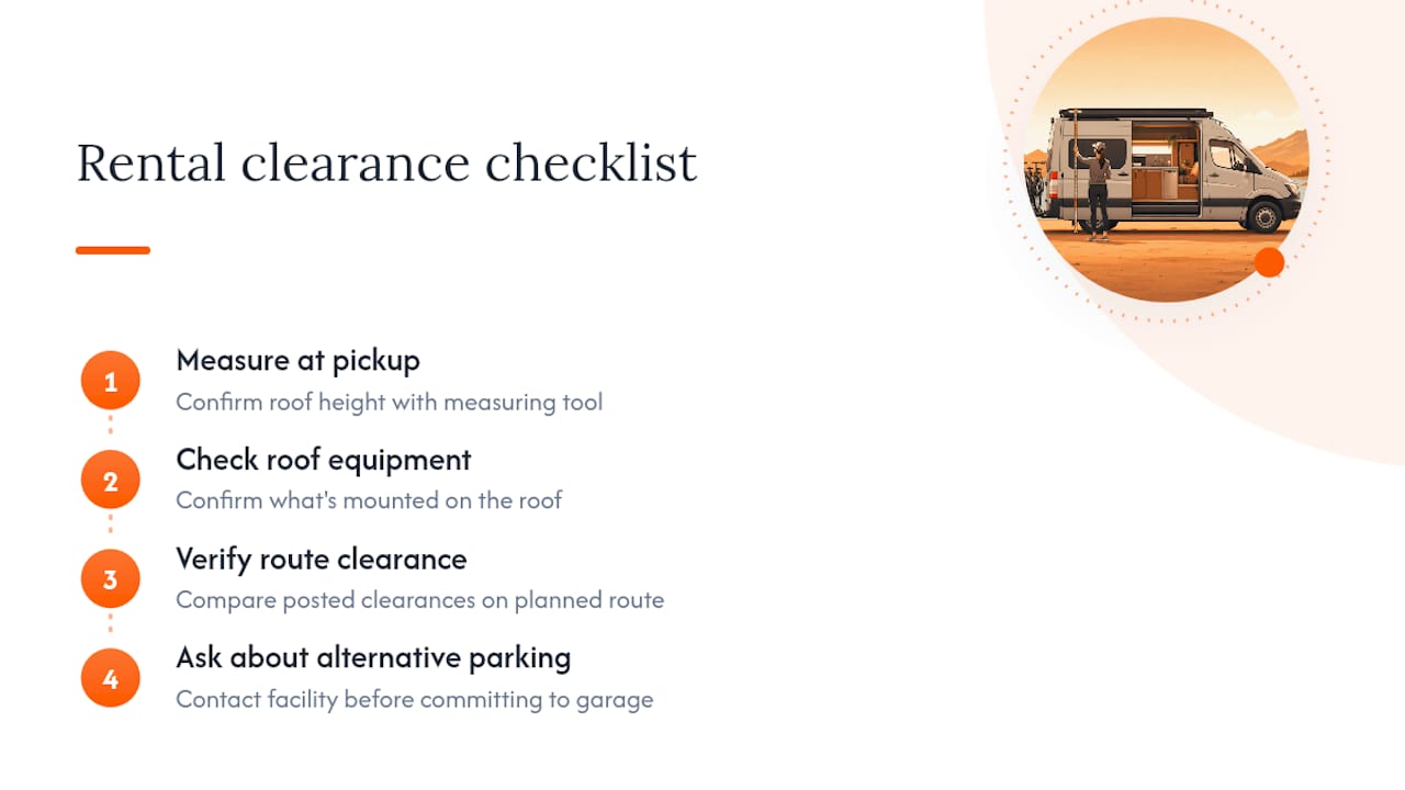 Four-step van clearance checking process