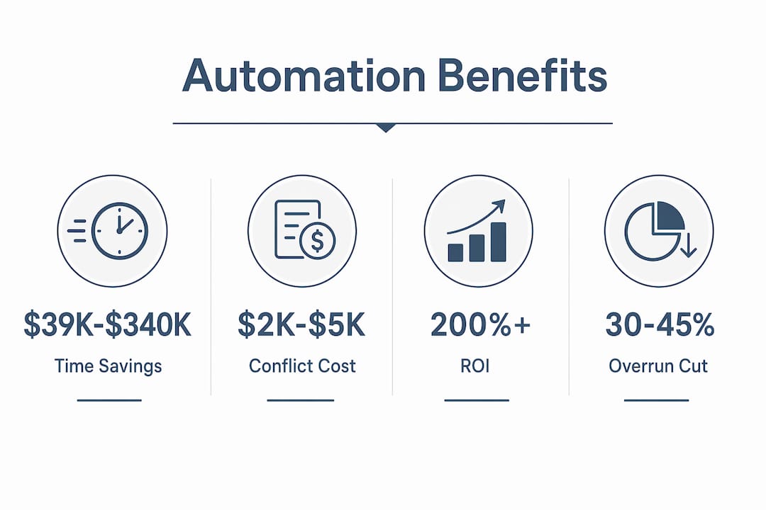 Infographic showing key automated scheduling benefits