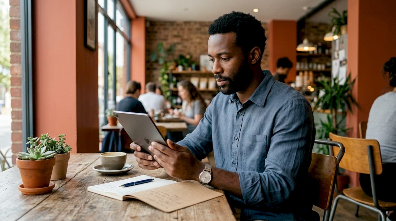 Project manager analyzing utilization rates on tablet hands close-up