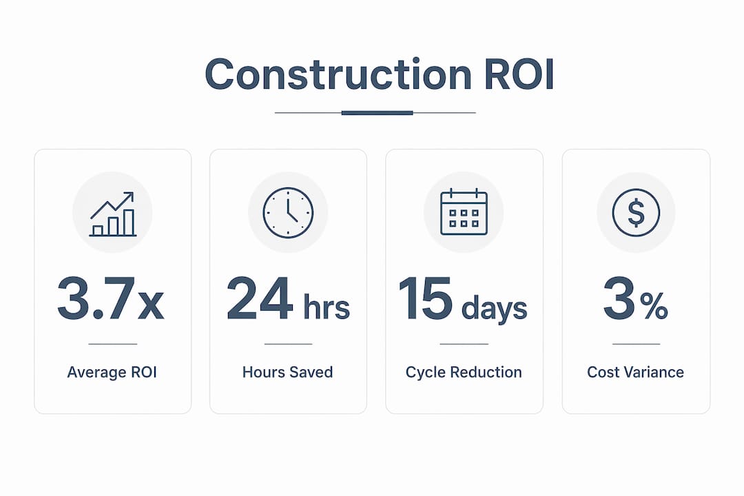 Infographic showing ROI statistics in construction automation