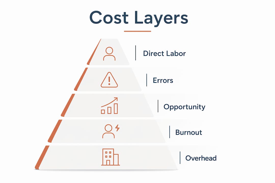 Infographic showing construction cost layers hierarchy