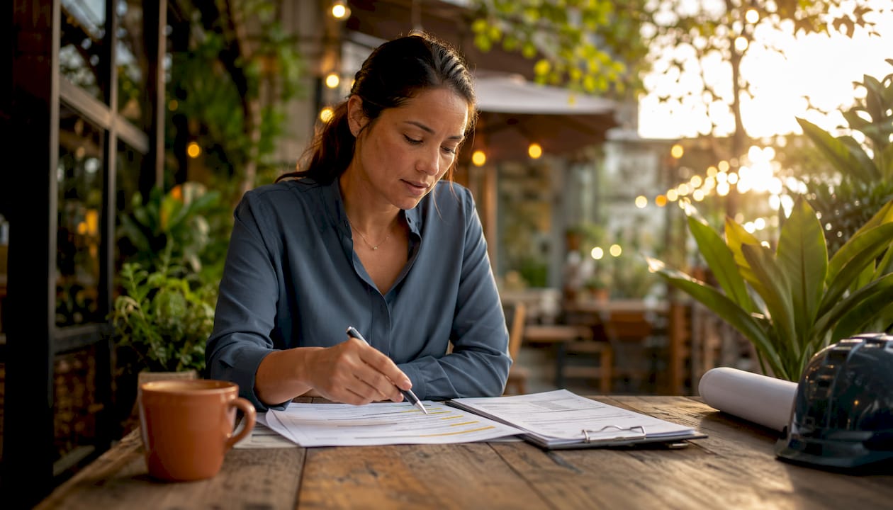Project manager reviewing AI-native ERP documents