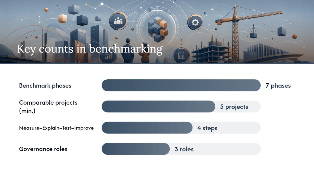 How do you run a benchmarking study on a commercial project? — overview diagram
