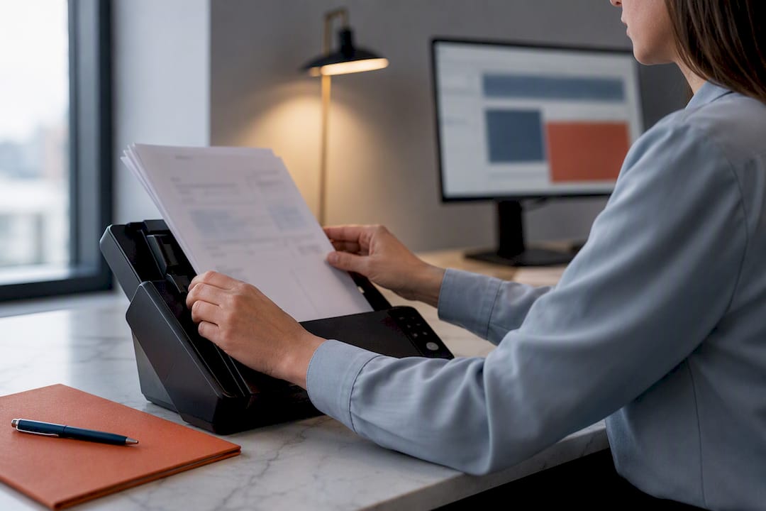 Construction AP clerk preparing invoices for extraction