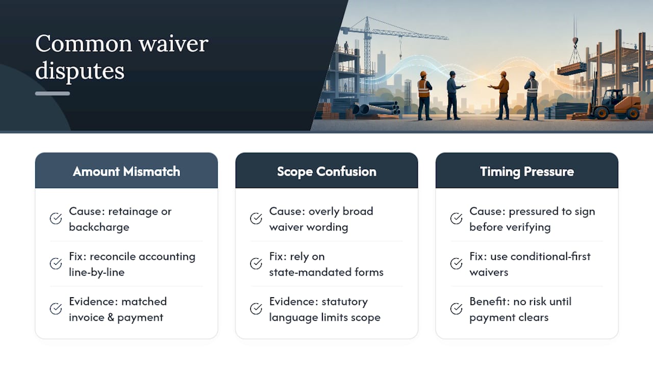 Common Waiver Disputes and How They Get Resolved — overview diagram