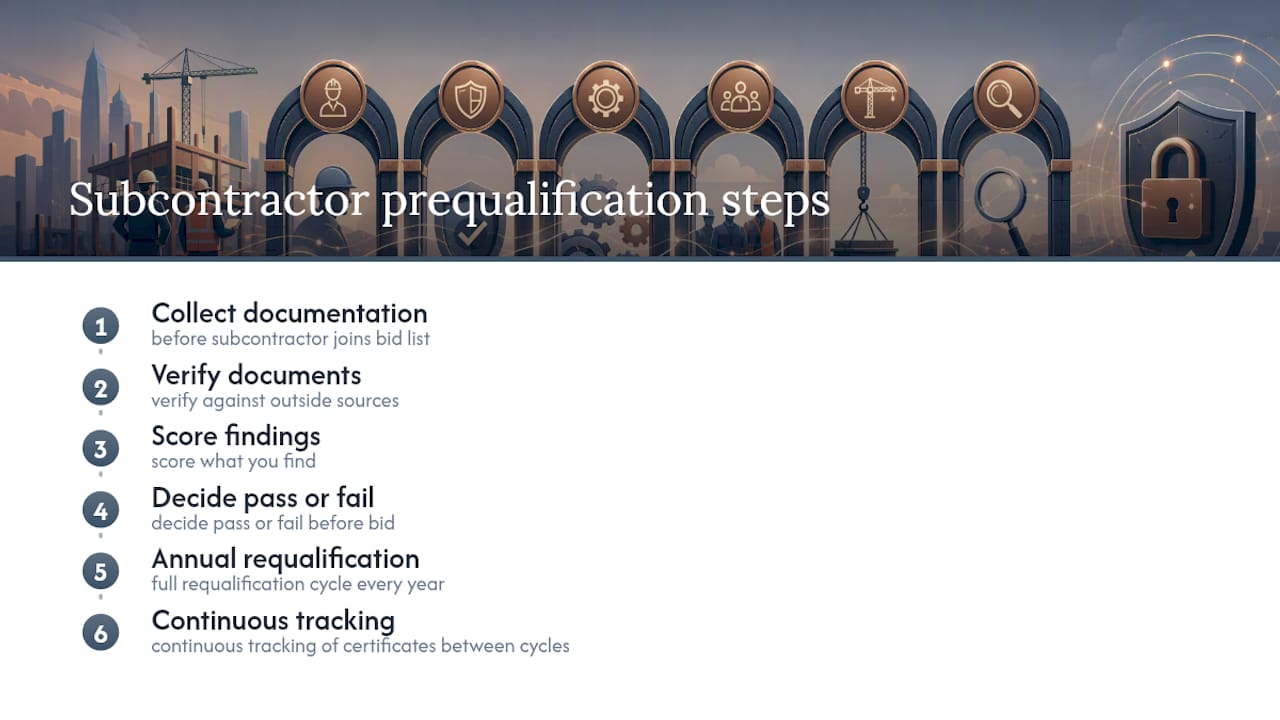 Subcontractor prequalification process flow