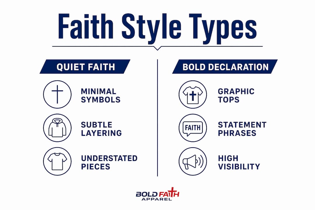 Infographic comparing Quiet Faith and Bold Declaration styles
