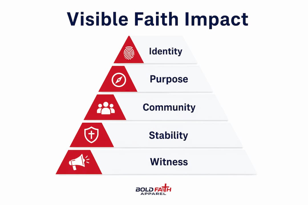 Infographic showing hierarchy of visible faith impact
