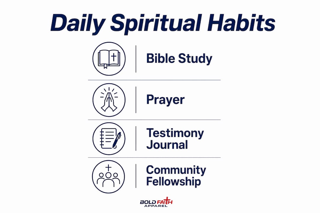 Infographic showing four core spiritual habits