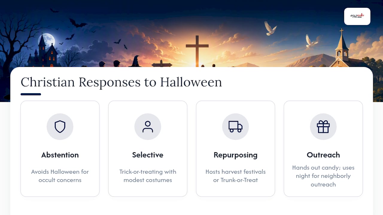 Diagram comparing Christian approaches to Halloween observance