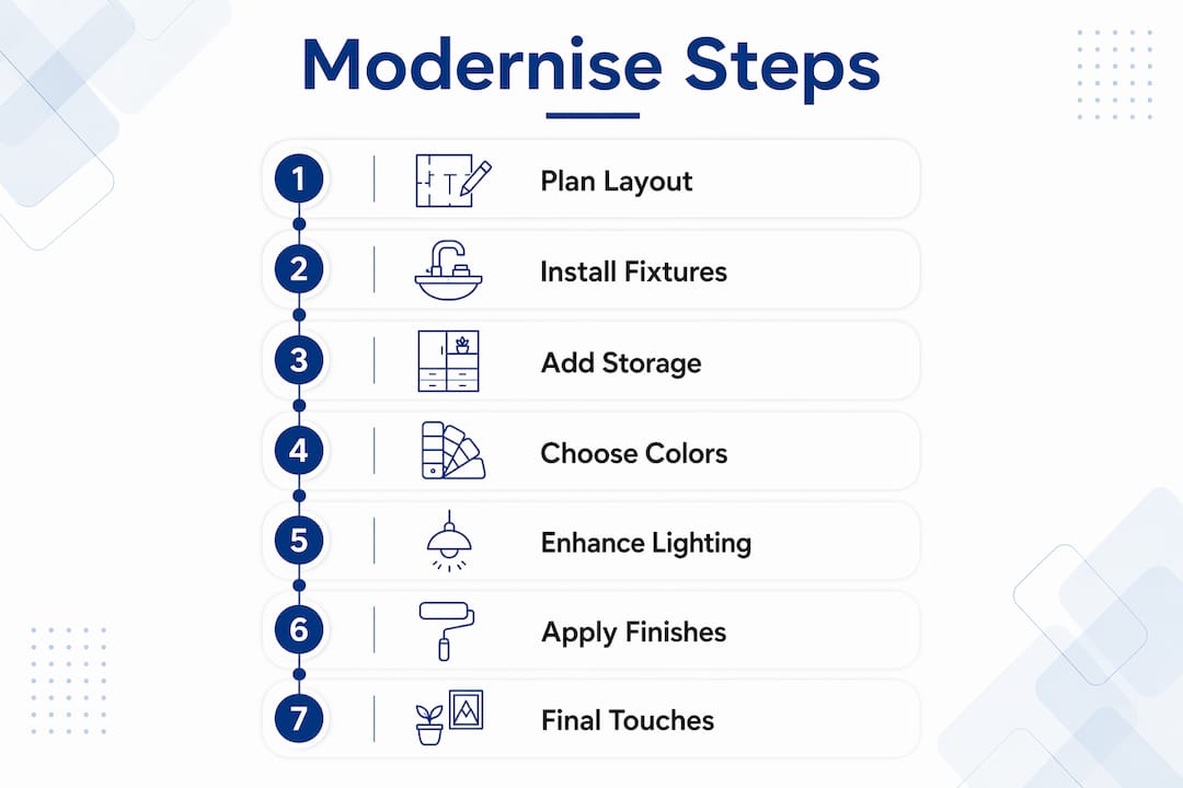 Infographic showing key renovation steps